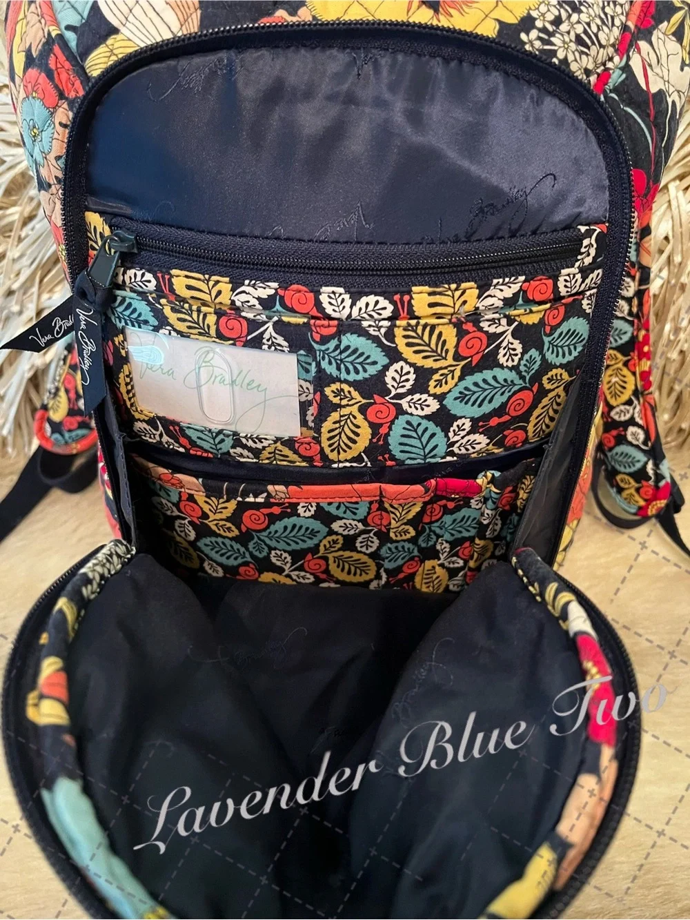 VERA BRADLEY Happy Snails 2011Large Laptop Backpack Floral Y2K Orange Yellowl